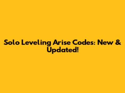 Solo Leveling Arise Codes: New & Updated!