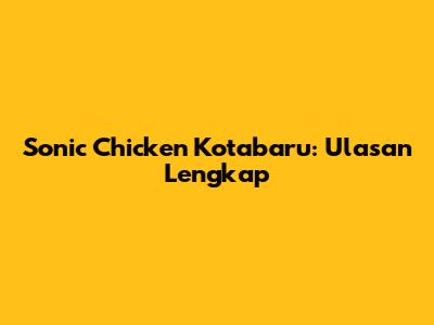 Sonic Chicken Kotabaru: Ulasan Lengkap