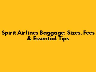 Spirit Airlines Baggage: Sizes, Fees & Essential Tips