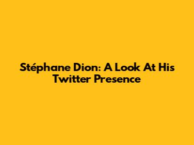 Stéphane Dion: A Look At His Twitter Presence