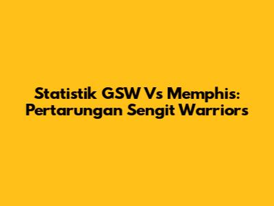Statistik GSW Vs Memphis: Pertarungan Sengit Warriors