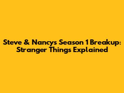Steve & Nancy's Season 1 Breakup: Stranger Things Explained