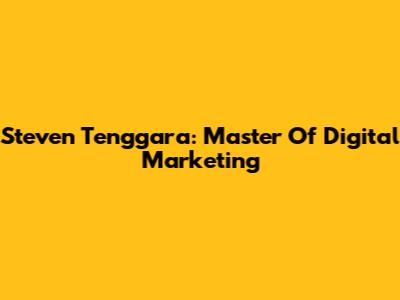 Steven Tenggara: Master Of Digital Marketing