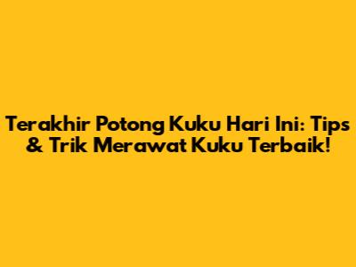 Terakhir Potong Kuku Hari Ini: Tips & Trik Merawat Kuku Terbaik!