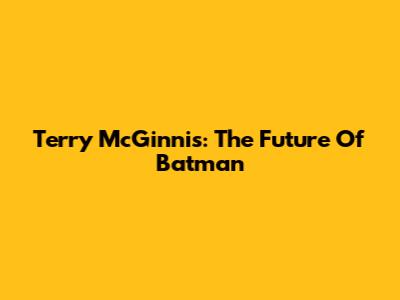 Terry McGinnis: The Future Of Batman