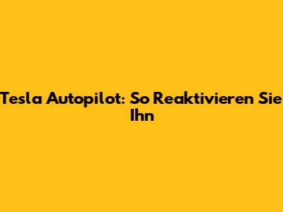 Tesla Autopilot: So Reaktivieren Sie Ihn