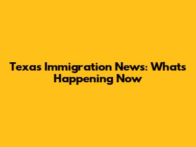Texas Immigration News: What's Happening Now