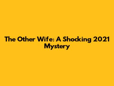 The Other Wife: A Shocking 2021 Mystery