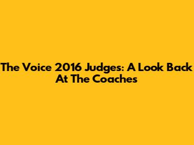 The Voice 2016 Judges: A Look Back At The Coaches