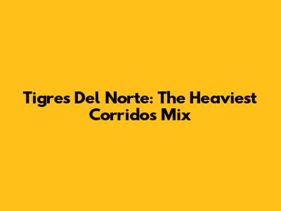 Tigres Del Norte: The Heaviest Corridos Mix