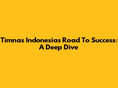 Timnas Indonesia's Road To Success: A Deep Dive