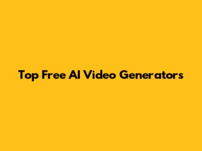 Top Free AI Video Generators