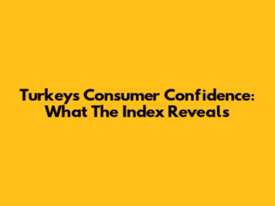 Turkey's Consumer Confidence: What The Index Reveals