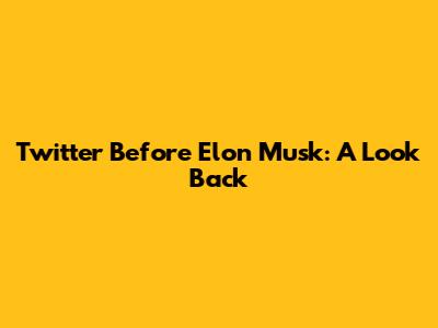 Twitter Before Elon Musk: A Look Back