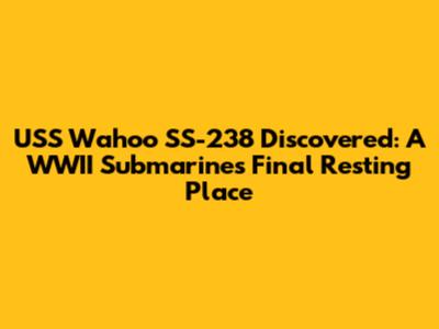 USS Wahoo SS-238 Discovered: A WWII Submarine's Final Resting Place