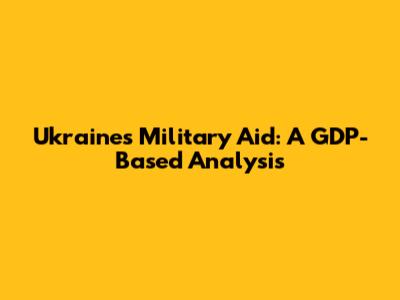 Ukraine's Military Aid: A GDP-Based Analysis
