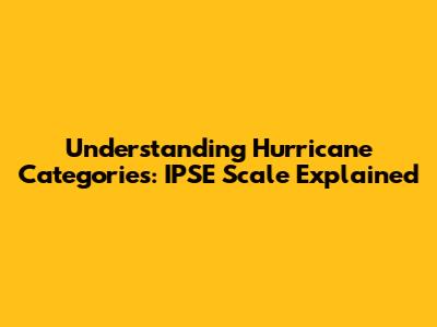 Understanding Hurricane Categories: IPSE Scale Explained