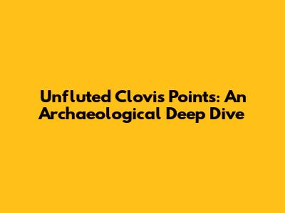 Unfluted Clovis Points: An Archaeological Deep Dive