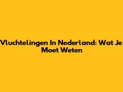 Vluchtelingen In Nederland: Wat Je Moet Weten