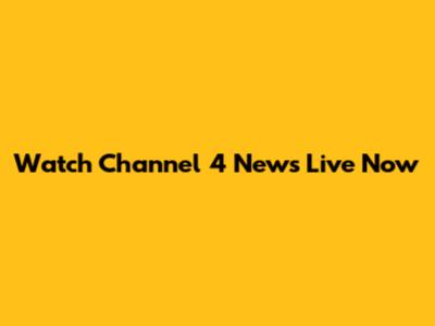 Watch Channel 4 News Live Now