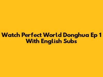 Watch Perfect World Donghua Ep 1 With English Subs