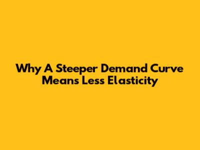Why A Steeper Demand Curve Means Less Elasticity
