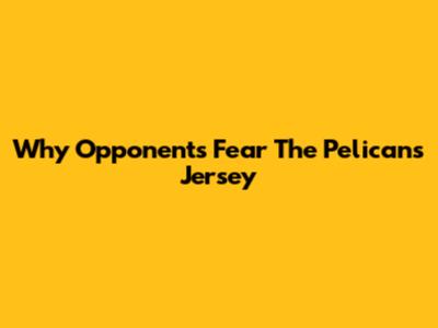 Why Opponents Fear The Pelicans Jersey
