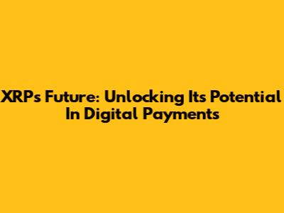 XRP's Future: Unlocking Its Potential In Digital Payments