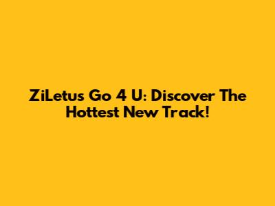 ZiLetu's Go 4 U: Discover The Hottest New Track!