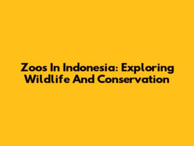 Zoos In Indonesia: Exploring Wildlife And Conservation