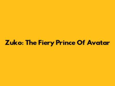 Zuko: The Fiery Prince Of Avatar